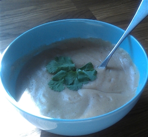 Photo of the Parsnip and coconut soup in a bowl
