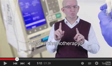 Still image from a BSL video about chemotherapy