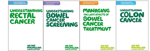 Image showing booklet covers relating to bowel cancer by Macmillan