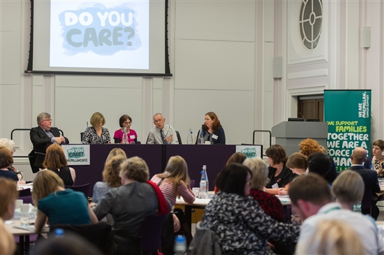 Panel and audience members discussing the indentification of carers