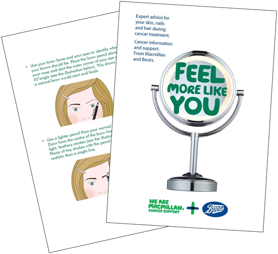 Illustration showing pages from the Feel more like you booklet