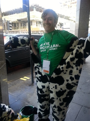 Photo of Graham in the cow costume