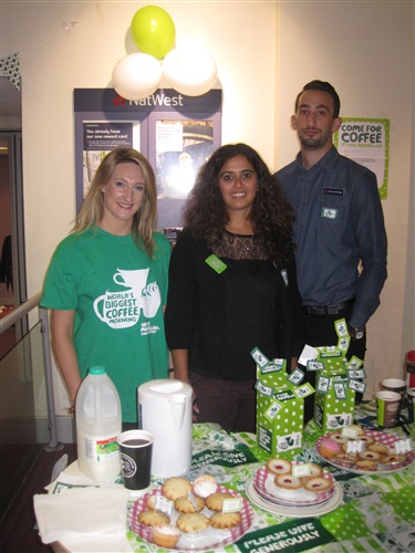 Photo showing people at a coffee morning in a Natwest