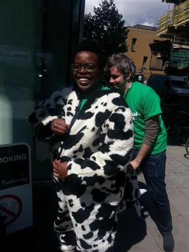 Photo of Debs in the cow costume