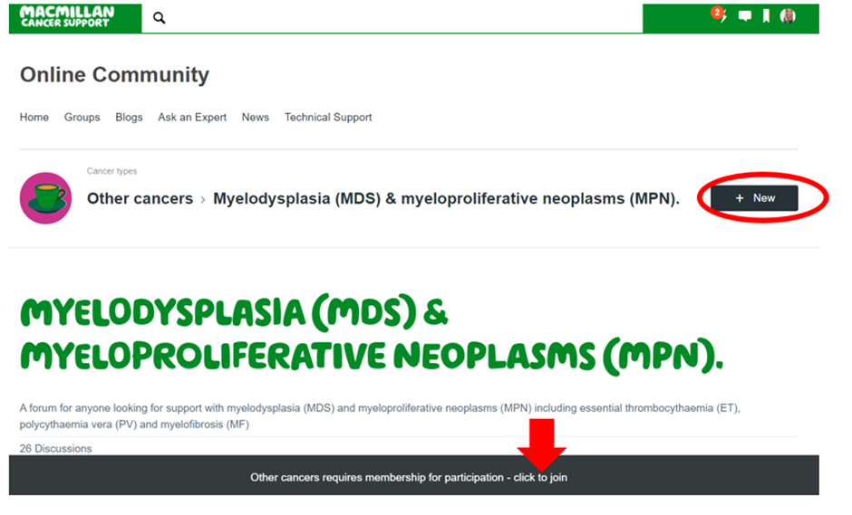 Myelodysplasia (MDS) & Myeloproliferative neoplasms (MPN) forum page