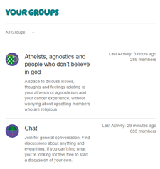  "Your groups" section
