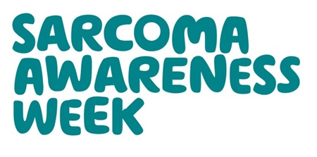 a banner displaying the words SARCOMA AWARENESS WEEK