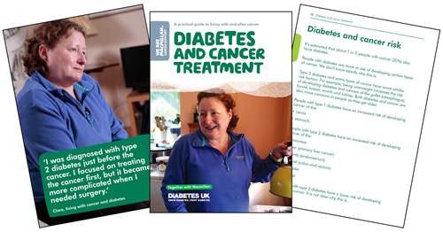 an image of our Diabetes and cancer treatment booklet