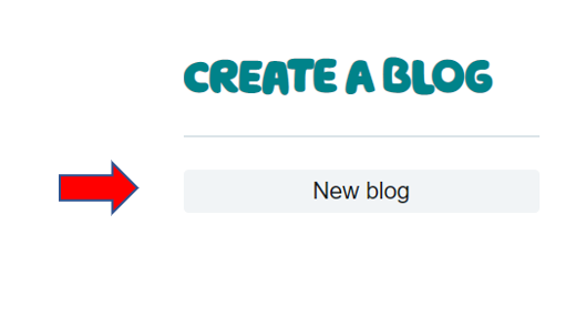  "New blog" button under "Create a blog"