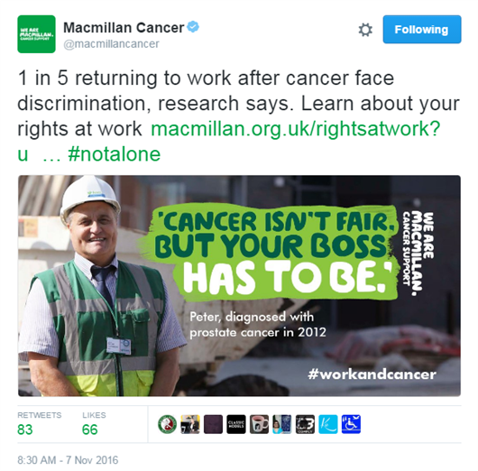Work and cancer campaign