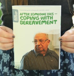 Image shows the cover of our booklet After someone dies, coping with bereavement