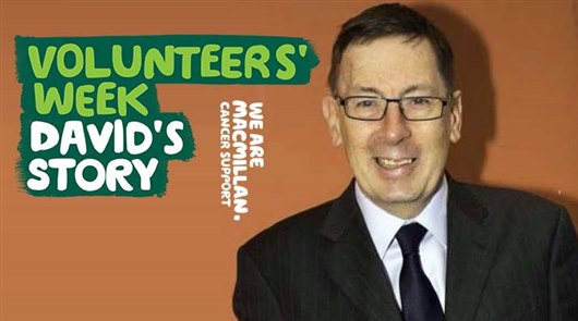  Image shows a photo of David and a Volunteers' Week banner