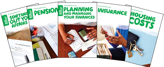 This image shows the front covers of our financial booklets. 