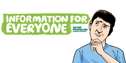 This is a banner, with the heading 'information for everyone' and an illustration of a person taken from our easy read resources.