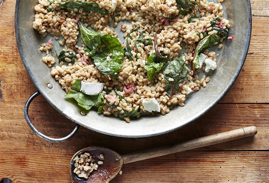 Spelt and goat's cheese risotto