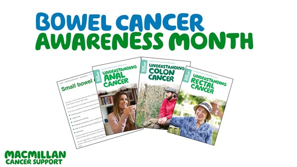 a banner containing images of our bowel cancer booklets.