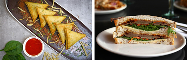 Samosa and sandwich