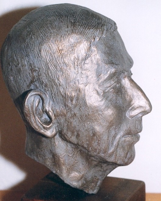 A patinated plaster sculpture of Willo's dad by Willo