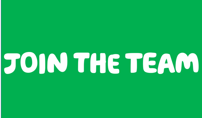 A green box with the words 'join the team'
